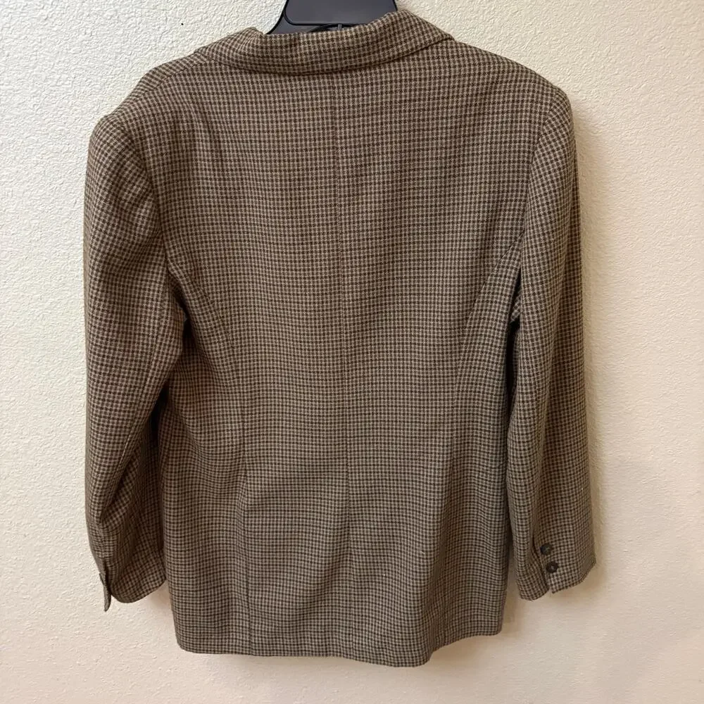 Vintage 1990s Compagnie Generale Aéropostale houndstooth blazer M dark academia